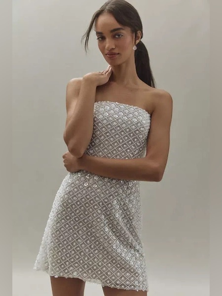 By Watters Crescendo Strapless Bow Mini Dress Size 8